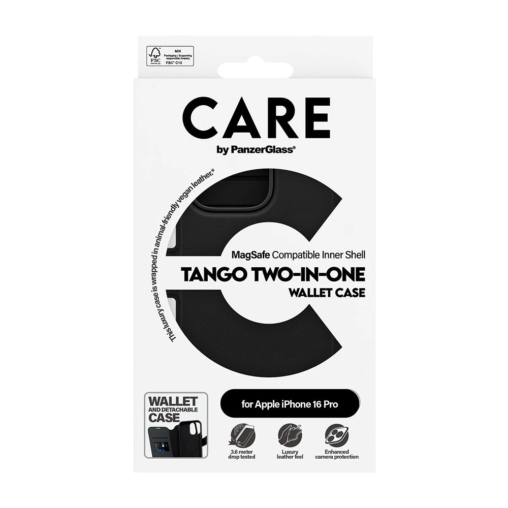 Capa MagSafe para Apple iPhone 16 Pro, PanzerGlass, Care Feature Tango Two-in-One, Preta