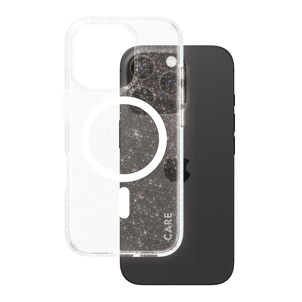 Capa MagSafe para Apple iPhone 16 Pro, PanzerGlass, Care Urban Combat Star Lit, Transparente Branca