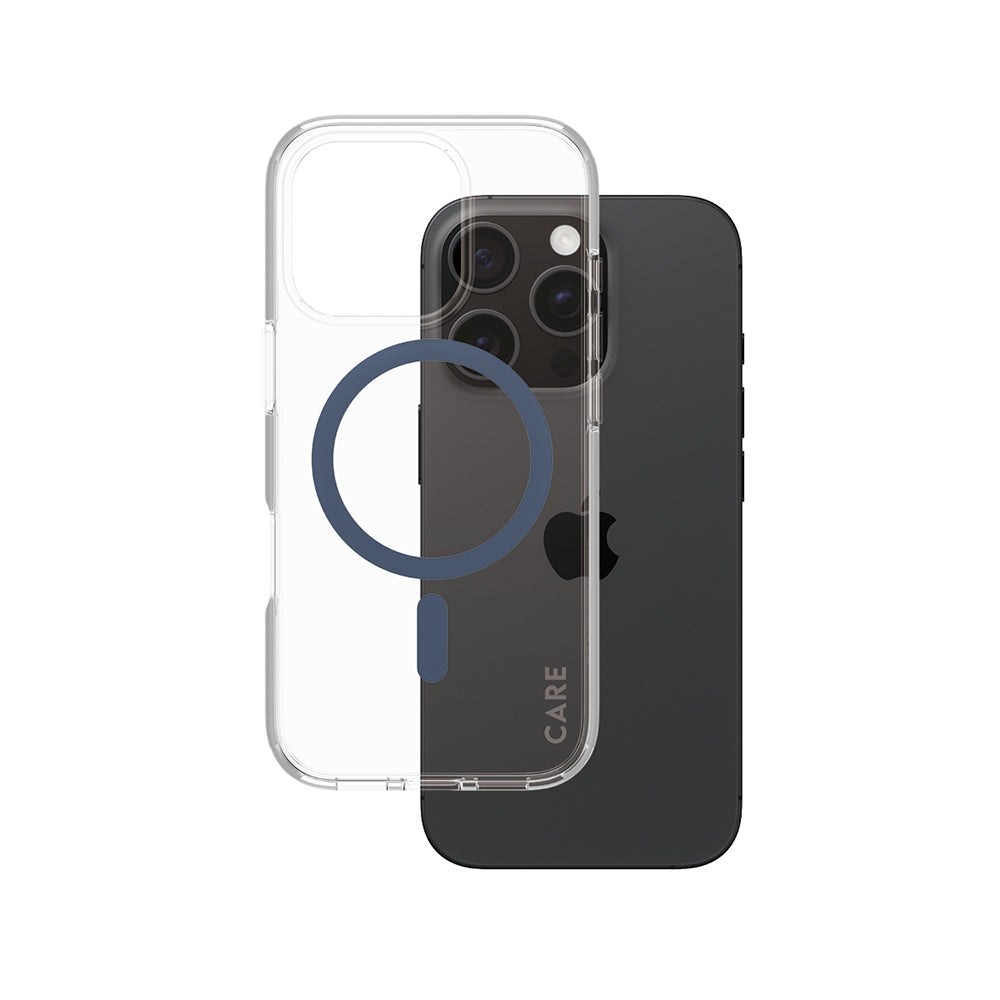 Capa MagSafe para Apple iPhone 16 Pro, PanzerGlass, Care Urban Combat, Transparente Azul