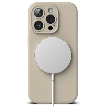 Capa MagSafe para Apple iPhone 16 Pro, Ringke, Silicone, Creme