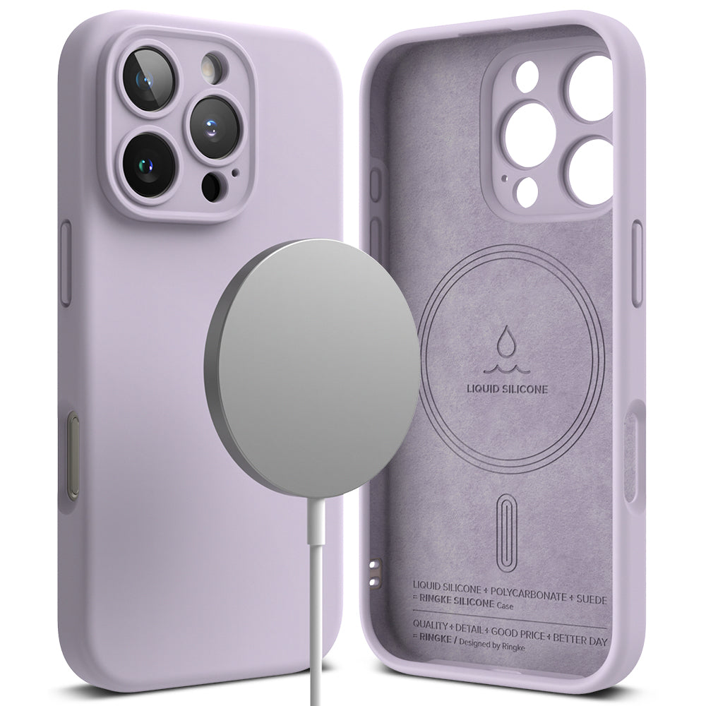 Capa MagSafe para Apple iPhone 16 Pro, Ringke, Silicone, Roxo