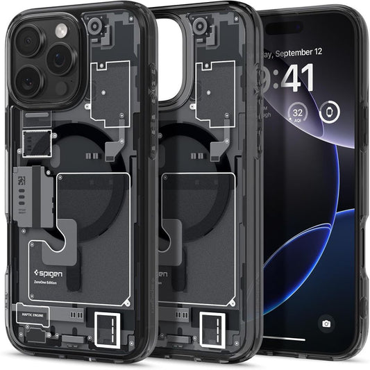 Capa MagSafe para Apple iPhone 16 Pro, Spigen, Ultra Hybrid Zero One, Preta Fosca ACS08135