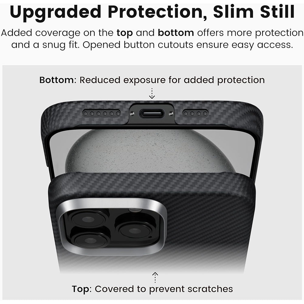 Capa MagSafe para Apple iPhone 16 Pro, Techsuit, Fibra de Aramida, Preta