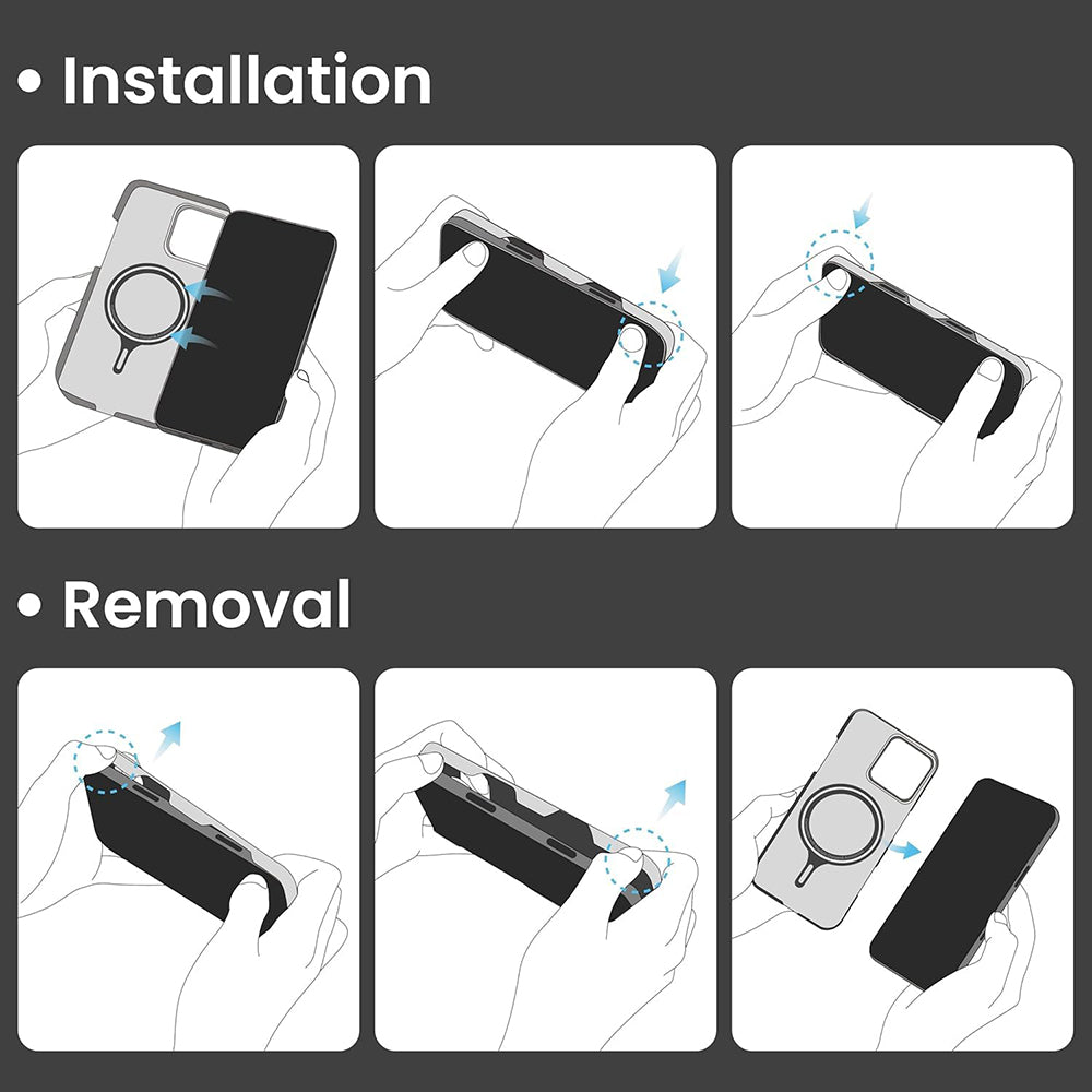 Capa MagSafe para Apple iPhone 16 Pro, Techsuit, Fibra de Aramida, Preta