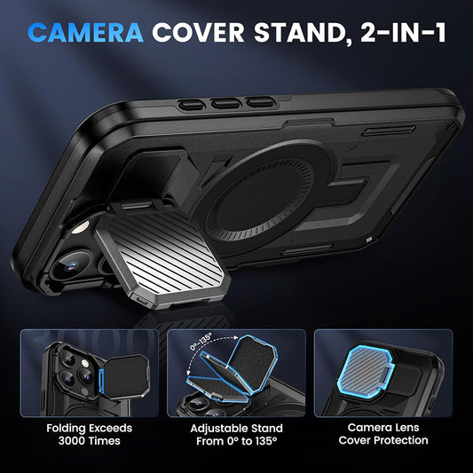 Capa MagSafe para Apple iPhone 16 Pro, Techsuit, CamVault, Preta