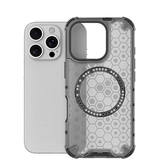 Capa MagSafe para Apple iPhone 16 Pro, Techsuit, HoneyComb Shield, Preta