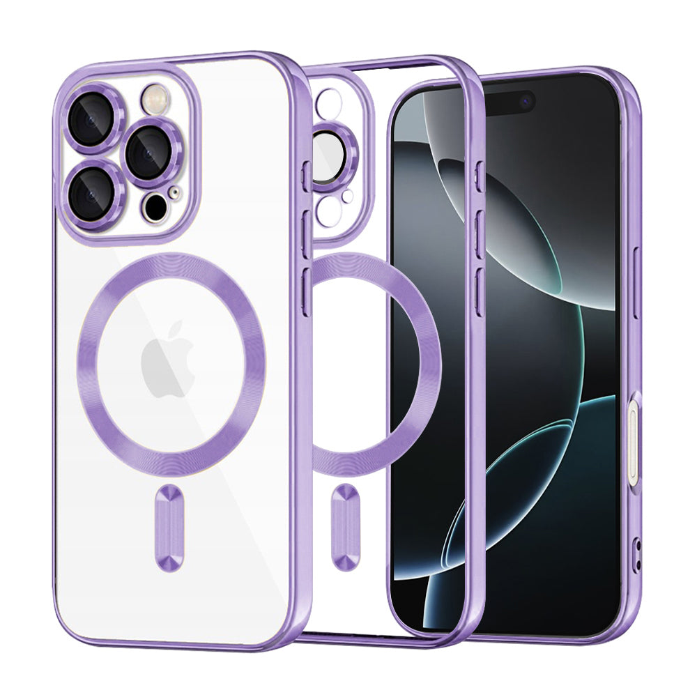 Capa MagSafe para Apple iPhone 16 Pro, Techsuit, Luxury Crystal, Roxo Claro