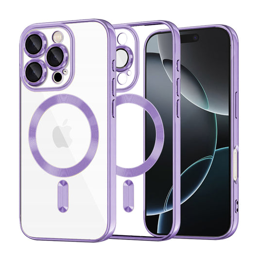 Capa MagSafe para Apple iPhone 16 Pro, Techsuit, Luxury Crystal, Roxo Claro