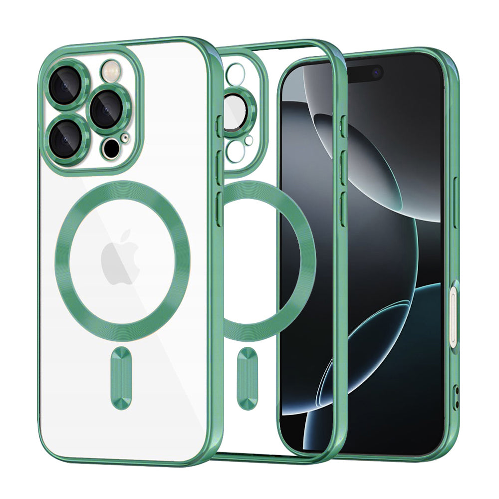 Capa MagSafe para Apple iPhone 16 Pro, Techsuit, Luxury Crystal, Verde Claro