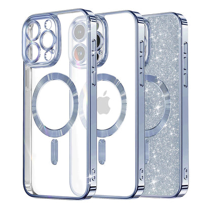 Capa MagSafe para Apple iPhone 16 Pro, Techsuit, Luxury Glitter, Azul