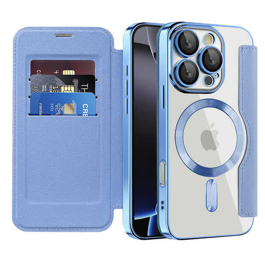 Capa MagSafe para Apple iPhone 16 Pro, Techsuit, SmartMag Book, Azul