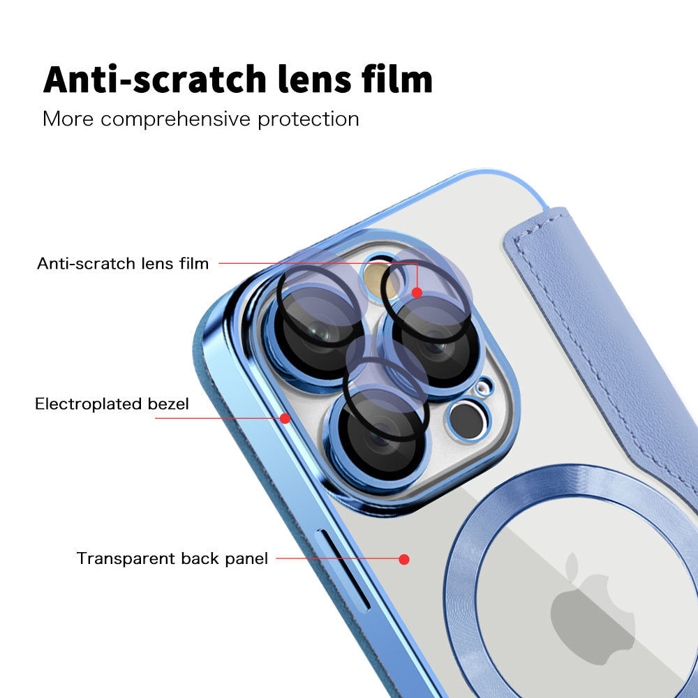 MagSafe Case for Apple iPhone 16 Pro, Techsuit, SmartMag Book, Blue