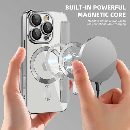 Capa MagSafe para Apple iPhone 16 Pro, Techsuit, SmartMag Book, Cinzento