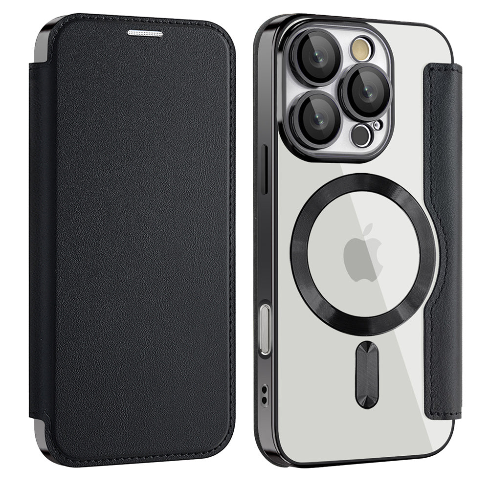 Capa MagSafe para Apple iPhone 16 Pro, Techsuit, SmartMag Book, Preta