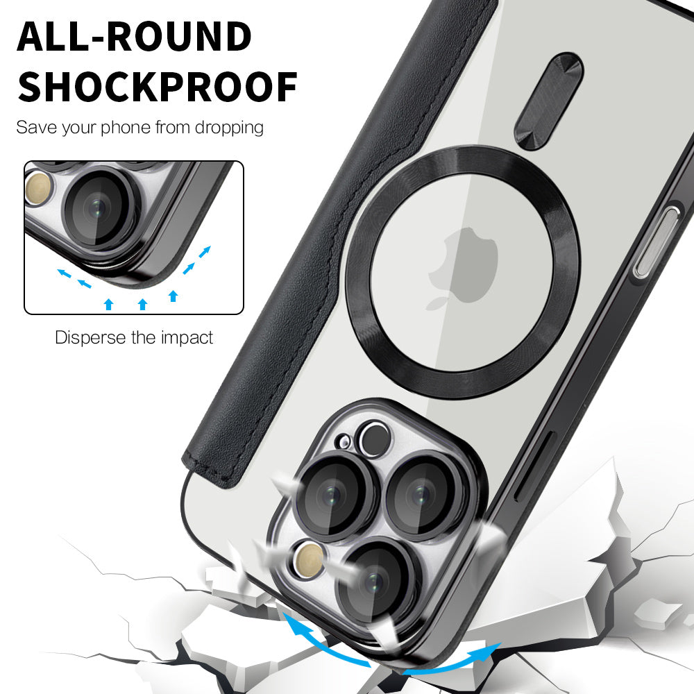 Capa MagSafe para Apple iPhone 16 Pro, Techsuit, SmartMag Book, Preta