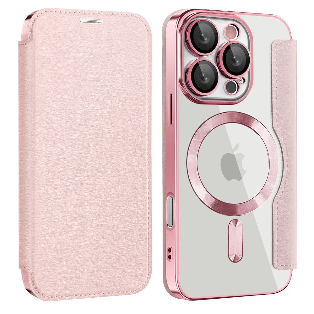 Capa MagSafe para Apple iPhone 16 Pro, Techsuit, SmartMag Book, Rosa