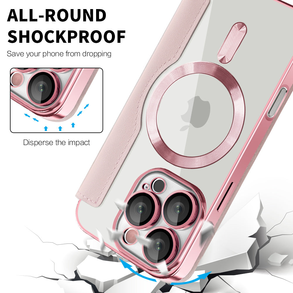 Capa MagSafe para Apple iPhone 16 Pro, Techsuit, SmartMag Book, Rosa