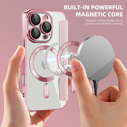 Capa MagSafe para Apple iPhone 16 Pro, Techsuit, SmartMag Book, Rosa