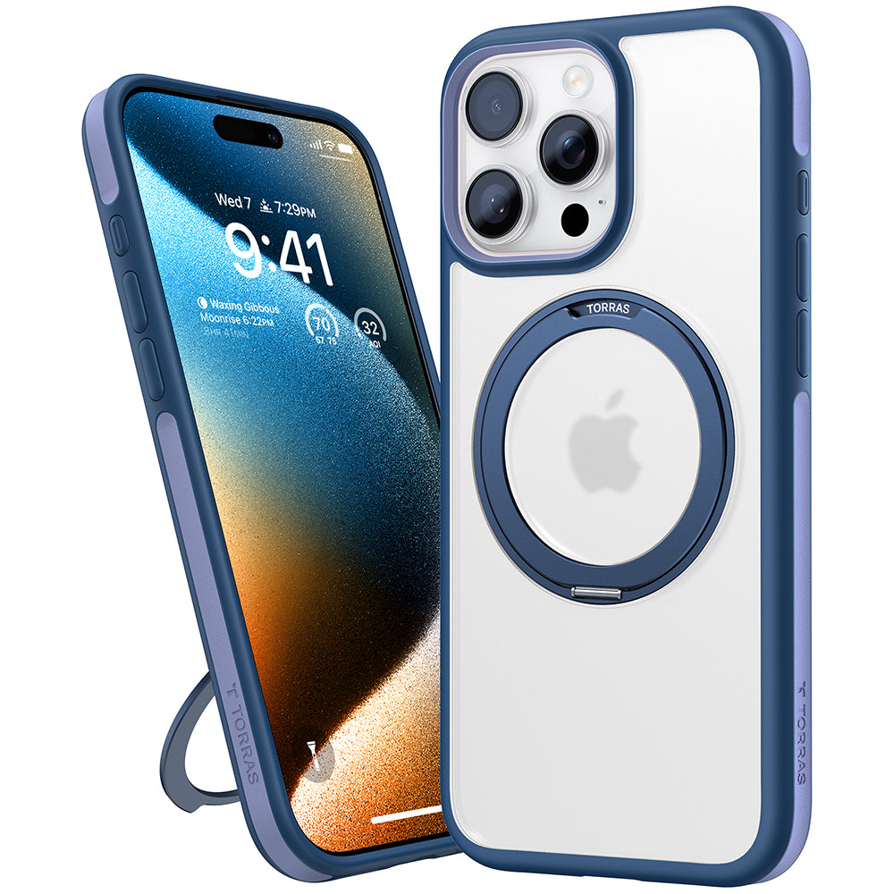 Capa MagSafe para Apple iPhone 16 Pro, Torras, Ostand R Fusion, Azul-marinho