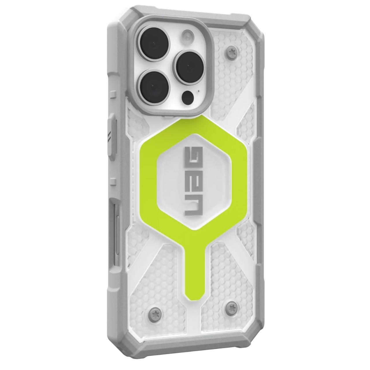 Capa MagSafe para Apple iPhone 16 Pro, Urban Armor Gear, Pathfinder Clear, Verde