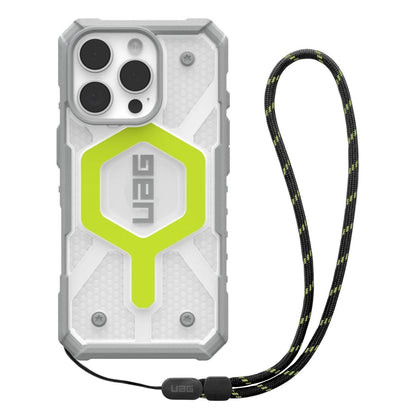 Capa MagSafe para Apple iPhone 16 Pro, Urban Armor Gear, Pathfinder Clear com Cordão, Verde