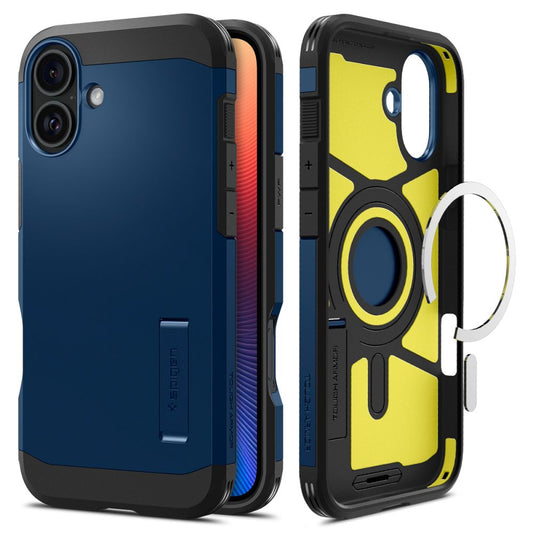 Capa MagSafe para Apple iPhone 16, Spigen, Tough Armor, Azul Marinho ACS08217