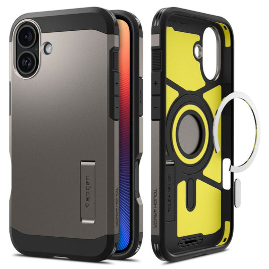 Capa MagSafe para Apple iPhone 16, Spigen, Tough Armor, Cinza