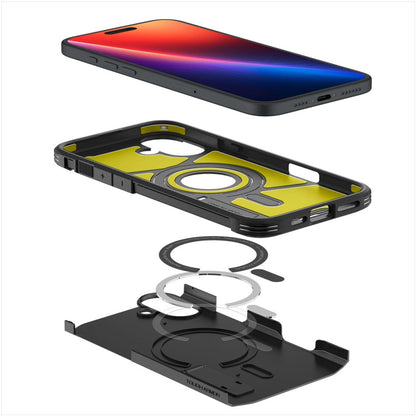 Capa MagSafe para Apple iPhone 16, Spigen, Tough Armor, Preta ACS08216
