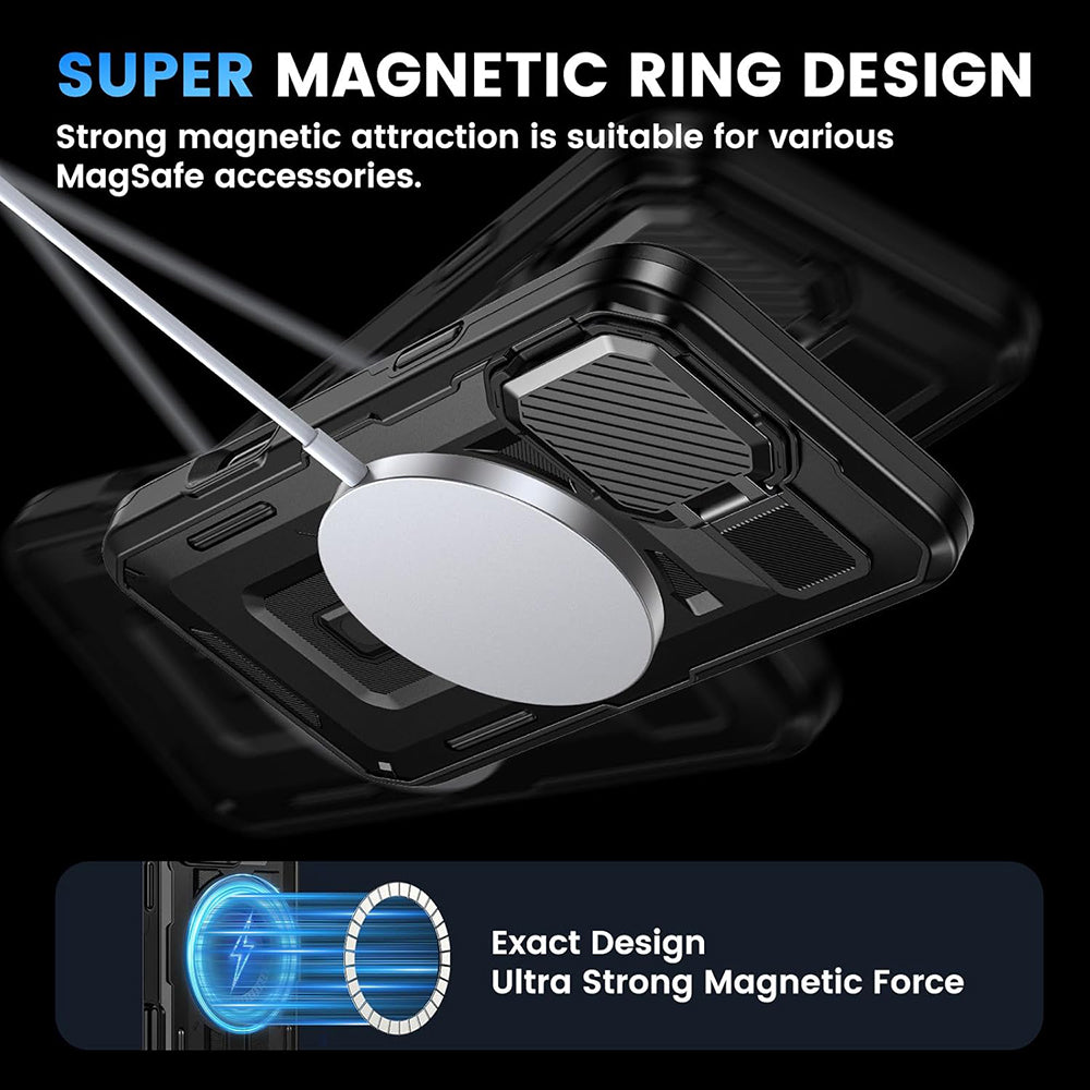 Capa MagSafe para Apple iPhone 16, Techsuit, CamVault, Preta