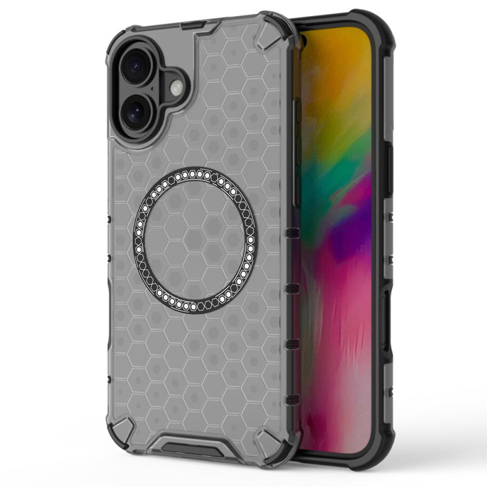 Capa MagSafe para Apple iPhone 16, Techsuit, HoneyComb Shield, Preta