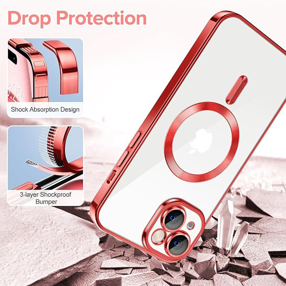 Capa MagSafe para Apple iPhone 16, Techsuit, Luxury Crystal, Prateada