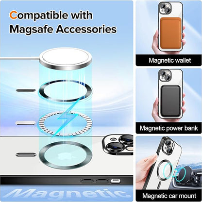Capa MagSafe para Apple iPhone 16, Techsuit, Luxury Crystal, Prateada
