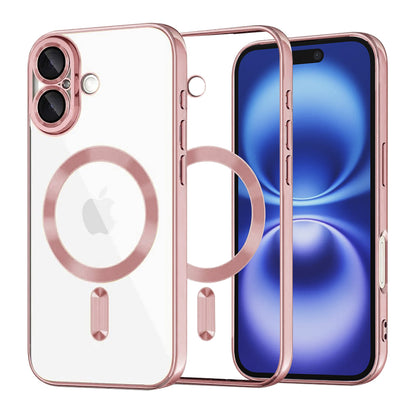 Capa MagSafe para Apple iPhone 16, Techsuit, Luxury Crystal, Rosa
