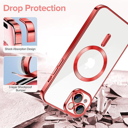 Capa MagSafe para Apple iPhone 16, Techsuit, Luxury Crystal, Rosa