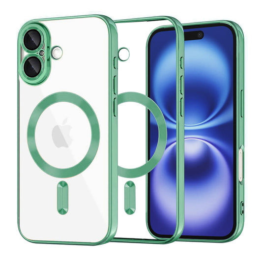 Capa MagSafe para Apple iPhone 16, Techsuit, Luxury Crystal, Verde Claro