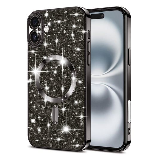 Capa MagSafe para Apple iPhone 16, Techsuit, Luxury Glitter, Preta