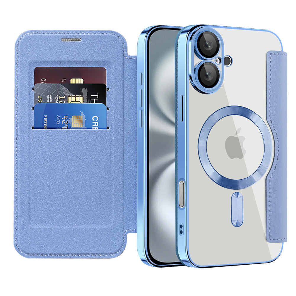 Capa MagSafe para Apple iPhone 16, Techsuit, SmartMag Book, Azul