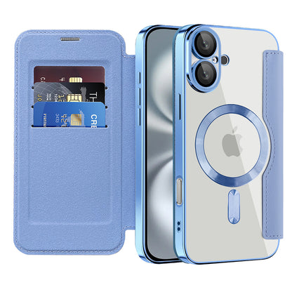Capa MagSafe para Apple iPhone 16, Techsuit, SmartMag Book, Azul