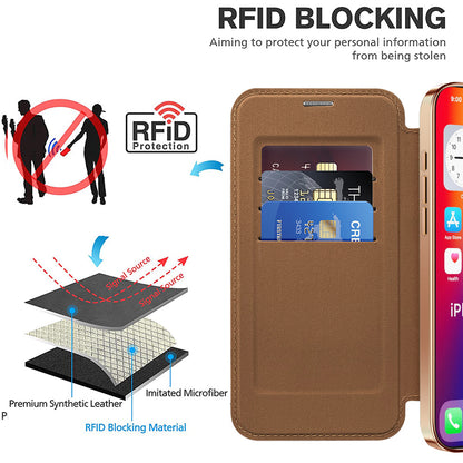 Capa MagSafe para Apple iPhone 16, Techsuit, SmartMag Book, Castanha
