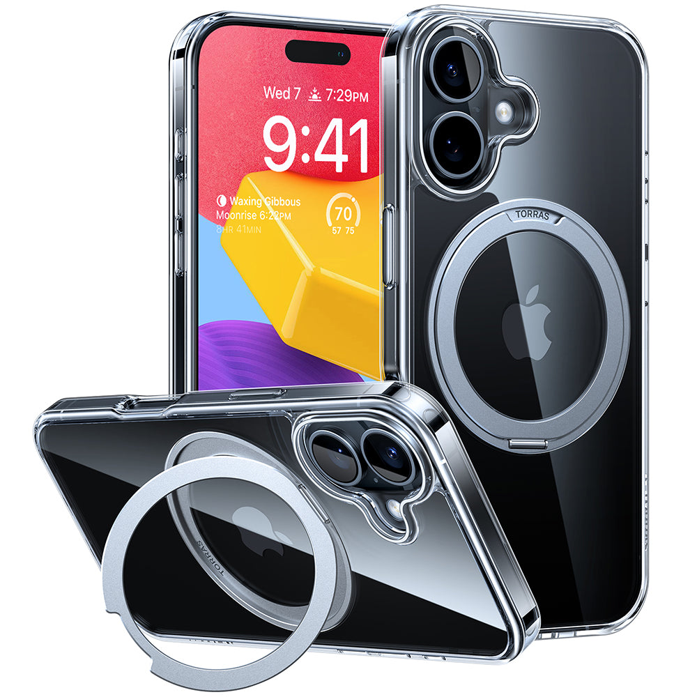Capa MagSafe para Apple iPhone 16, Torras, Ostand Pro, Transparente