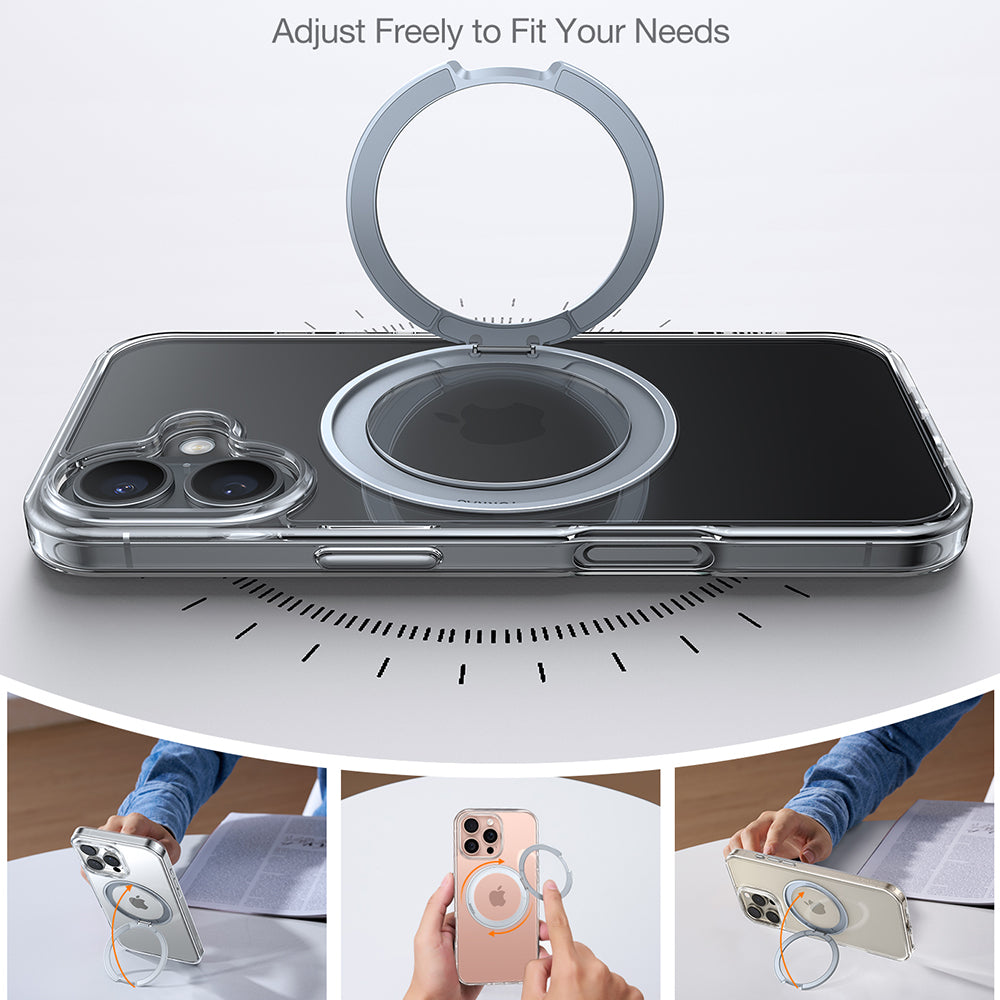 Capa MagSafe para Apple iPhone 16, Torras, Ostand Pro, Transparente