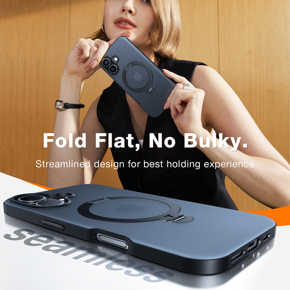 Capa MagSafe para Apple iPhone 16, Torras, Ostand Spin, Transparente