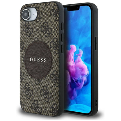 Capa MagSafe para Apple iPhone 16e, Guess, 4G Circle Classic Logo, Marrom
