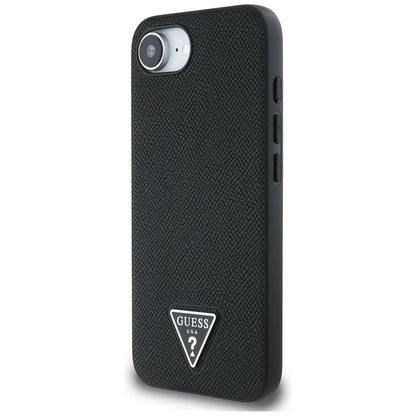Capa MagSafe para Apple iPhone 16e, Guess, Grained Triangle Logo, Preta