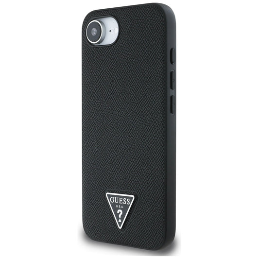 Capa MagSafe para Apple iPhone 16e, Guess, Grained Triangle Logo, Preta
