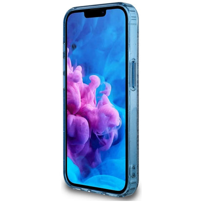 Capa MagSafe para Apple iPhone 16e, Guess, IML Glitter 4G Circle Triangle, Azul