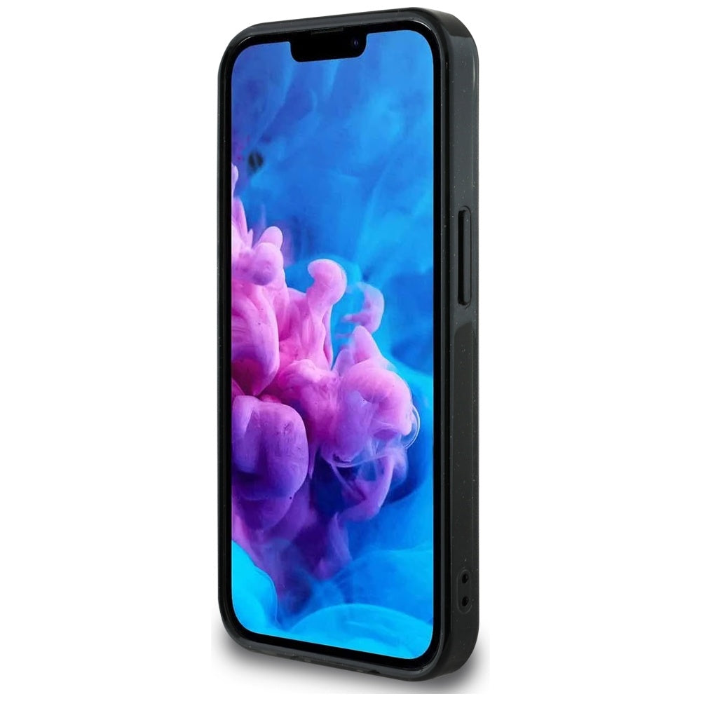 Capa MagSafe para Apple iPhone 16e, Guess, IML Glitter 4G Circle Triangle, Preta