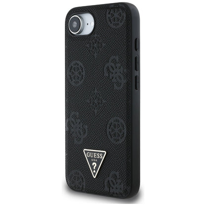 Capa MagSafe para Apple iPhone 16e, Guess, Peony Grained Hot Stamp Triangle, Preta