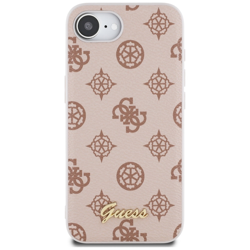 Capa MagSafe para Apple iPhone 16e, Guess, Peony Script, Marrom