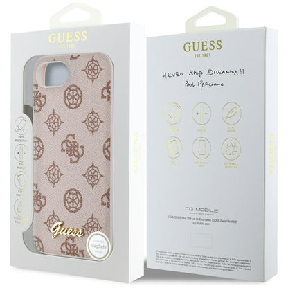 Capa MagSafe para Apple iPhone 16e, Guess, Peony Script, Marrom